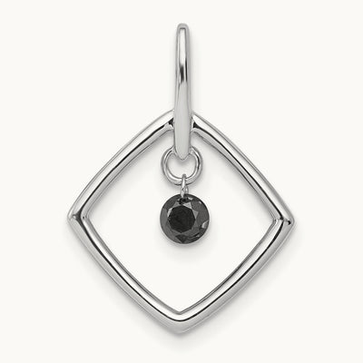 1/6ct. Black Diamond Dangle Pendant, 14K White Gold