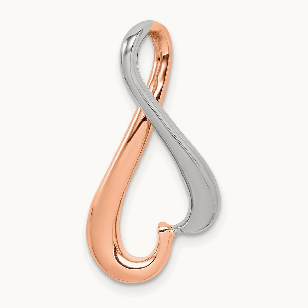 Omega Slide Fits up to Regular, 6mm Fancy, 4mm, 14K White Gold with Rose