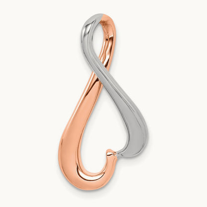 Omega Slide Fits up to Regular, 6mm Fancy, 4mm, 14K White Gold with Rose