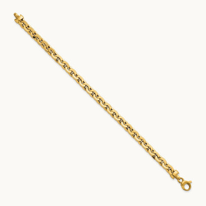 Polished Fancy Link 7.5 Inch Bracelet, 5.75mm, 14K