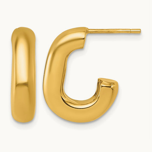 Polished J-Hoop Earrings — photo set