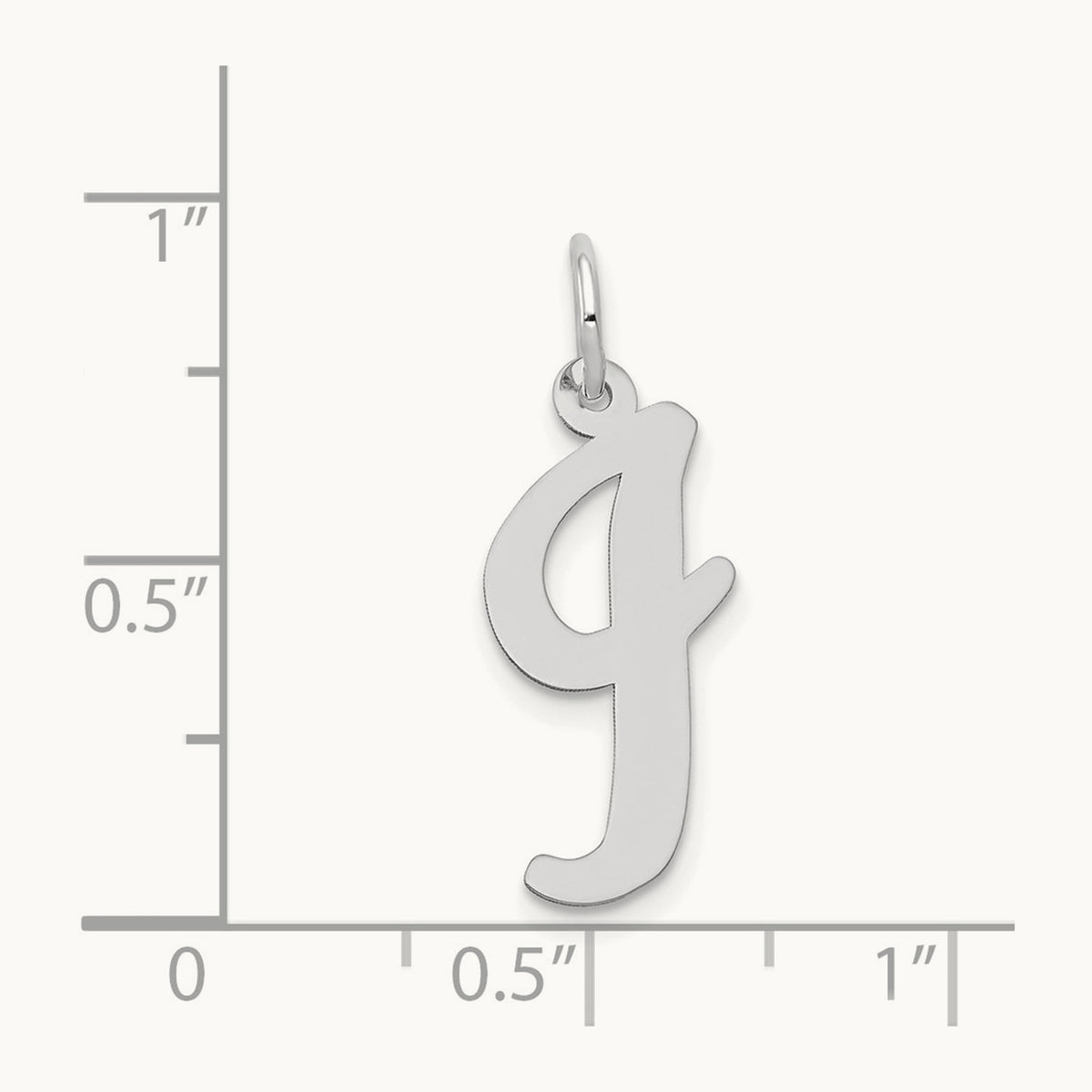 Large Script Initial Charm — 14K White Gold, I