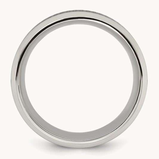 Polished w/ Textured Black IP-plated Center Band, 8mm, Stainless Steel