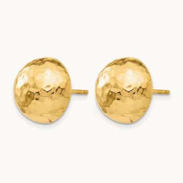 Hammered Half Ball Post Earrings — 13mm