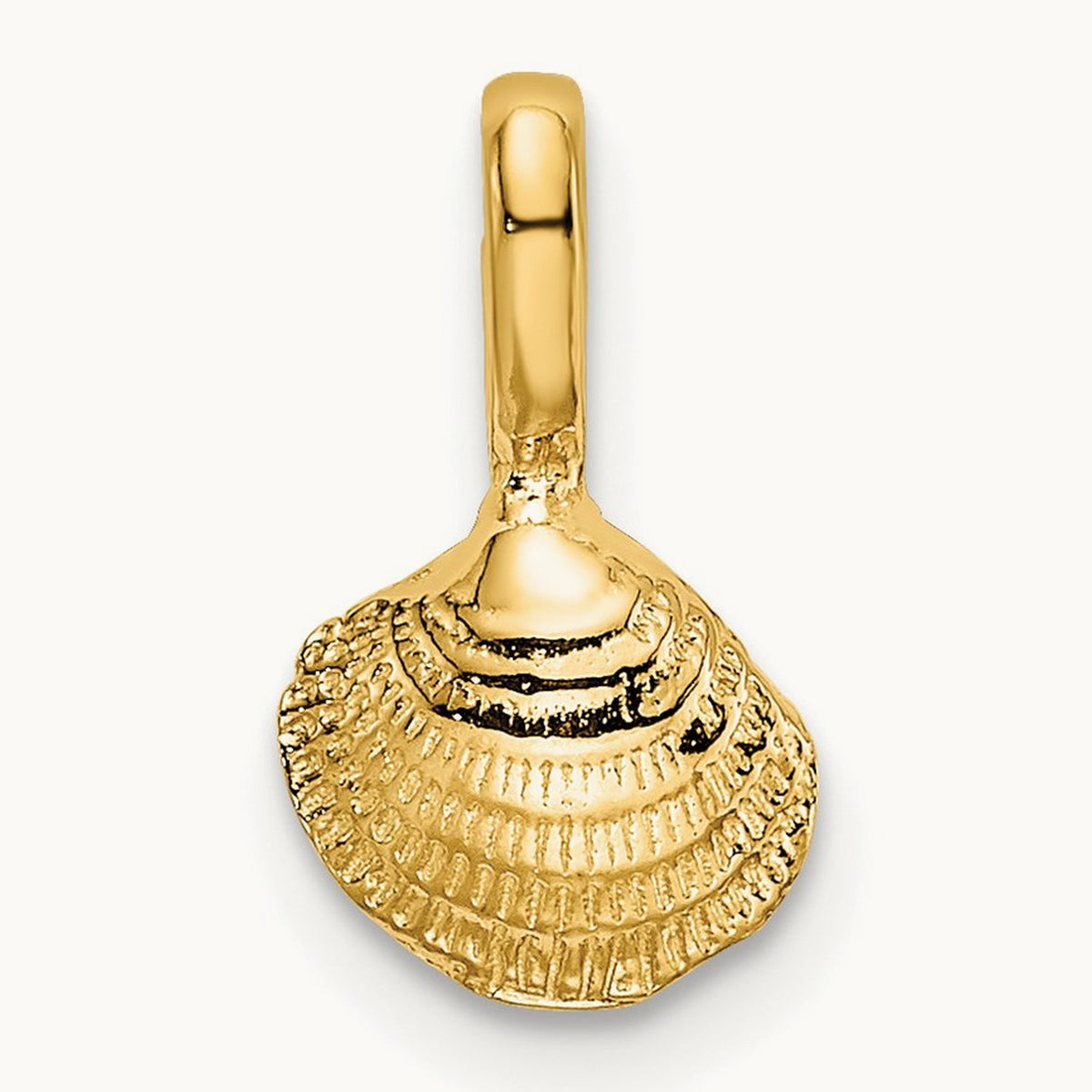 Mini Clam Shell Charm — 14K Yellow Gold