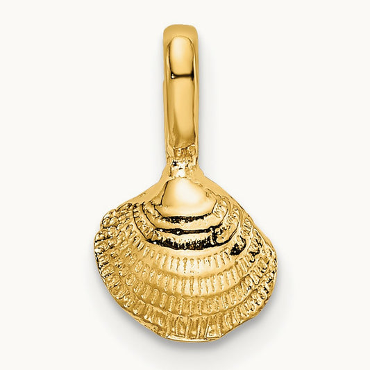 Mini Clam Shell Charm — 14K Yellow Gold
