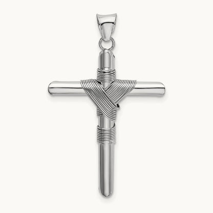 Center Wrap Tube Cross Pendant — 35.7mm