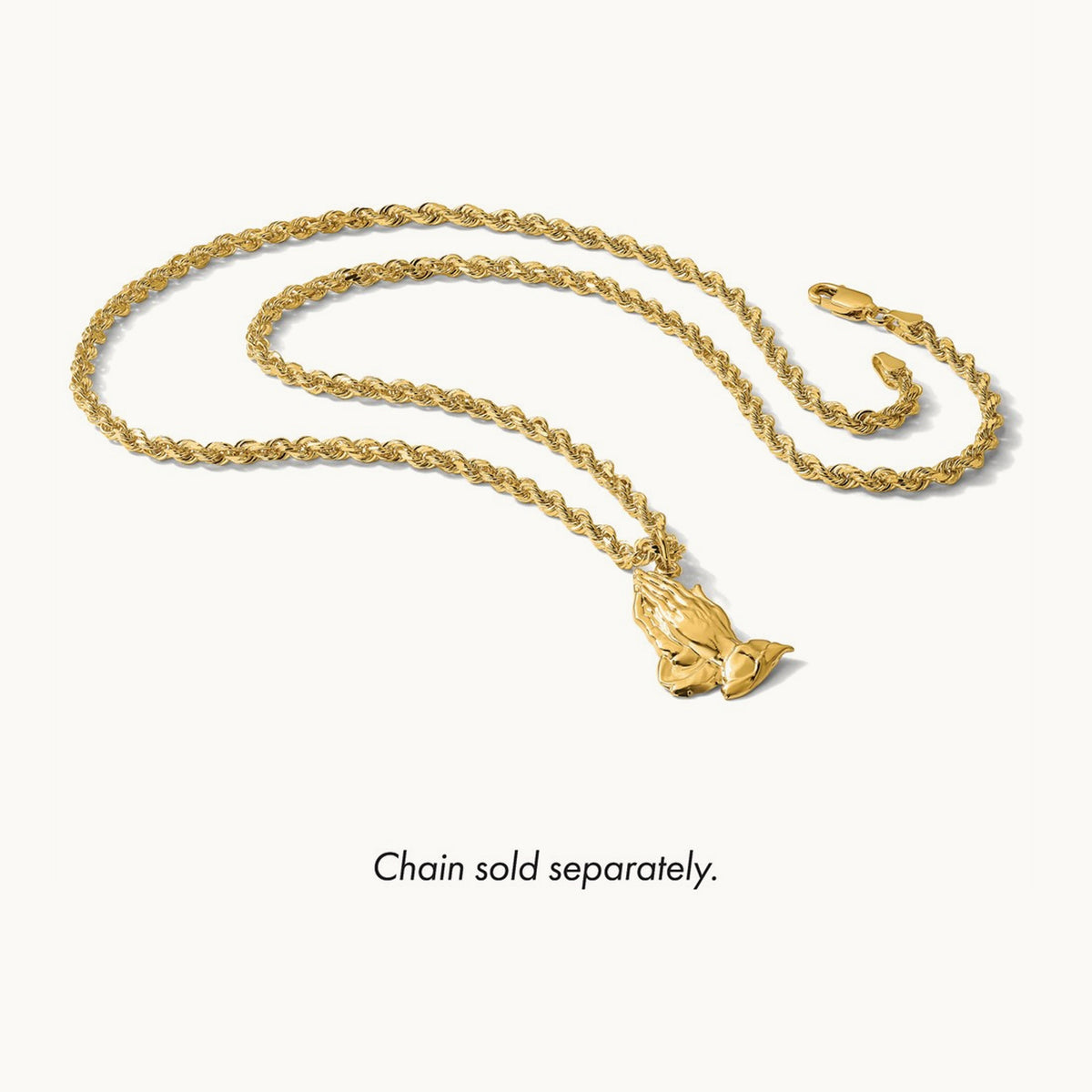 Praying Hands Pendant — 14K Yellow Gold