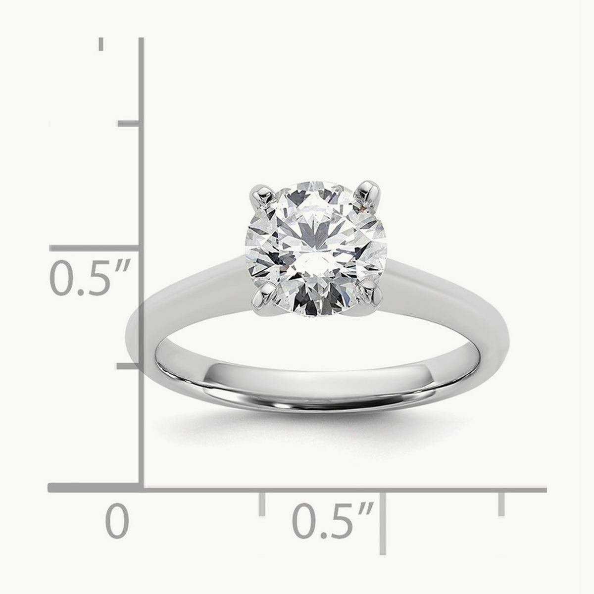 Round 8X Ring, 1.50 ct tw Lab-Grown Diamond — 14K White Gold