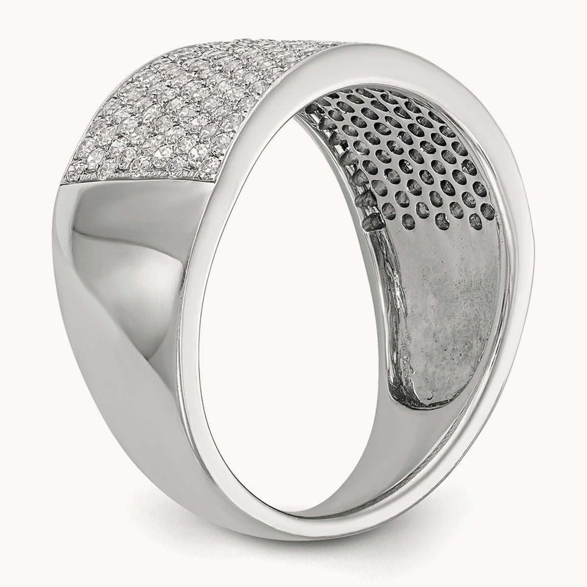 Micro Pave Diamond Band, 14K White Gold