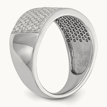 Micro Pave Diamond Band, 14K White Gold