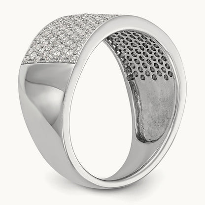 Micro Pave Diamond Band, 14K White Gold
