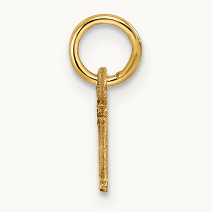 Cutout Letter E Initial Pendant, 14K Yellow Gold