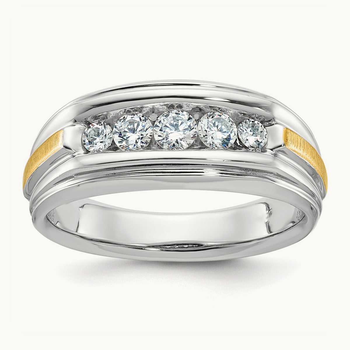 5 Stone Men's Ring, 0.50 ct tw Lab-Grown Diamond