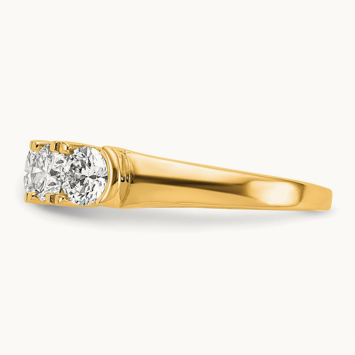 Shared-Prong 5 Stone Band — 14K Yellow Gold, 1 3/4 ct, 7