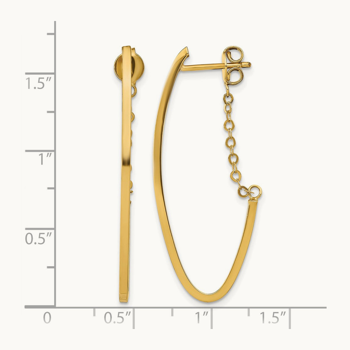 Polished Hoop Earrings, 14K — Leslie's