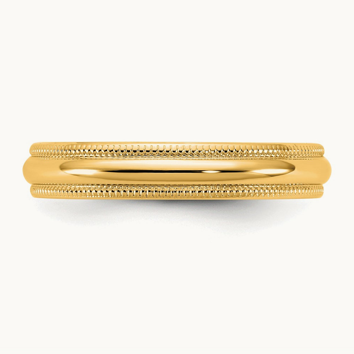 Lightweight Milgrain Half Round Band — 14K Yellow Gold, 3.5mm