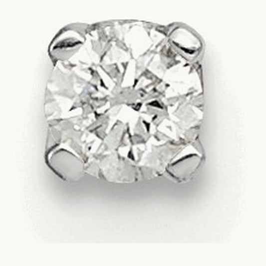 AA Quality Complete Diamond Stud Earring, 14K White Gold
