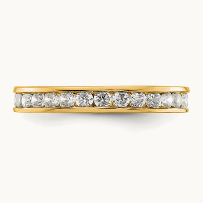 Polished Channel Set Diamond Eternity Band, 1.00 ct tw — 14K Yellow Gold