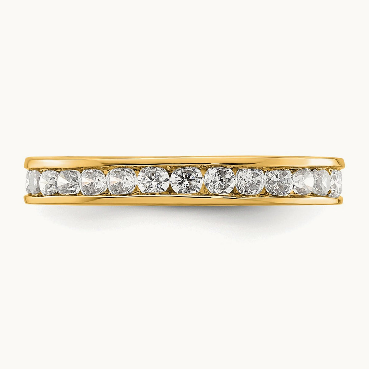Polished Channel Set Diamond Eternity Band, 1.00 ct tw — 14K Yellow Gold