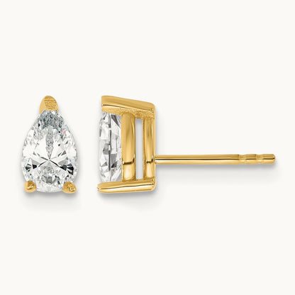 6.25x4.2mm Pear Earring Mounting — 14K Yellow Gold