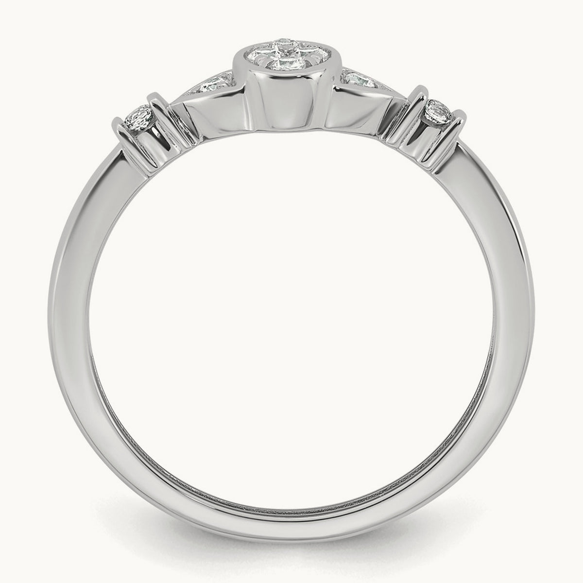 Complete Diamond Cluster Oval Engagement Ring — 14K White Gold