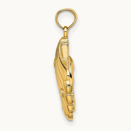 Reversible Dolphins and Waves in Shell Charm, 14K