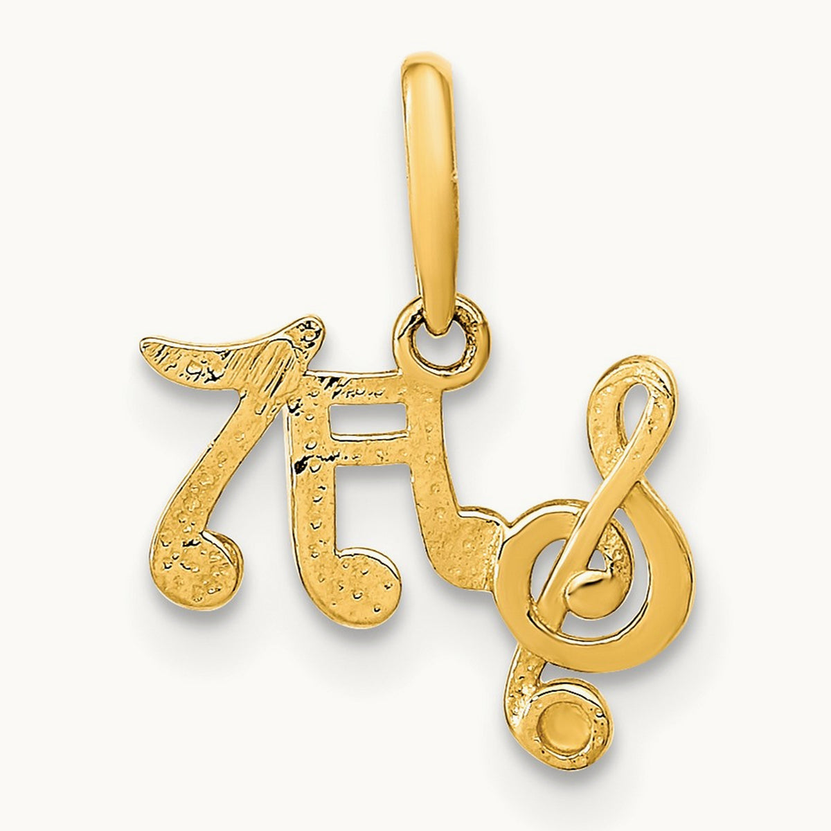 Polished Music Notes Pendant — 6mm