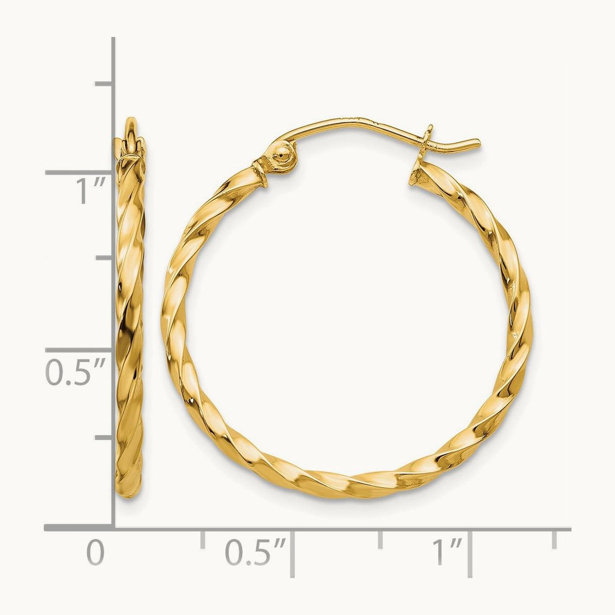 Twist Polished Hoop Earring — 22mm