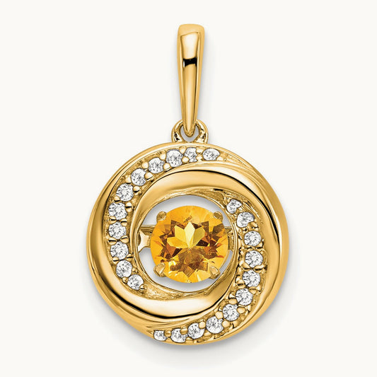 Round Citrine and Diamond Pendant — photo set