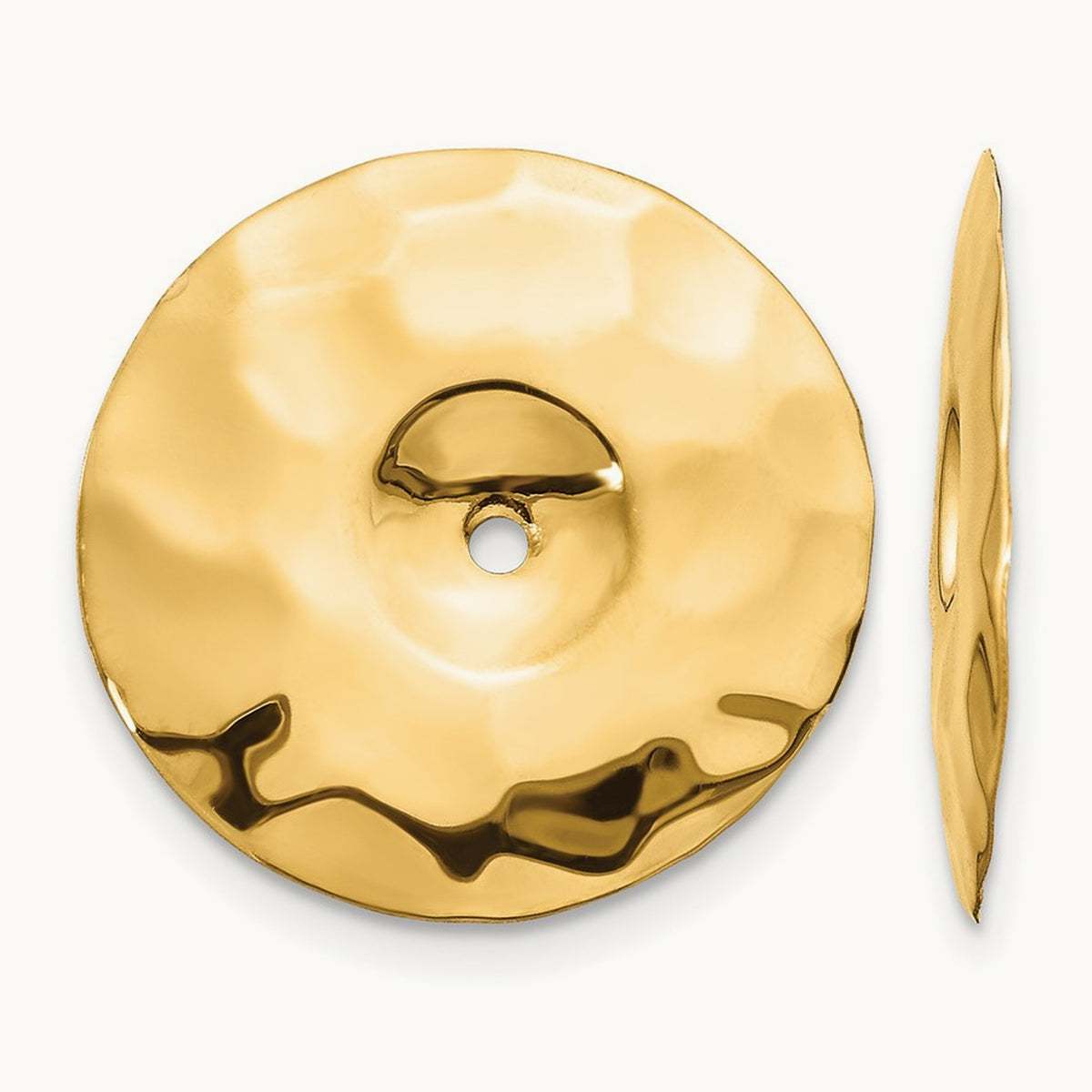Polished Hammered Disc Earring Jackets