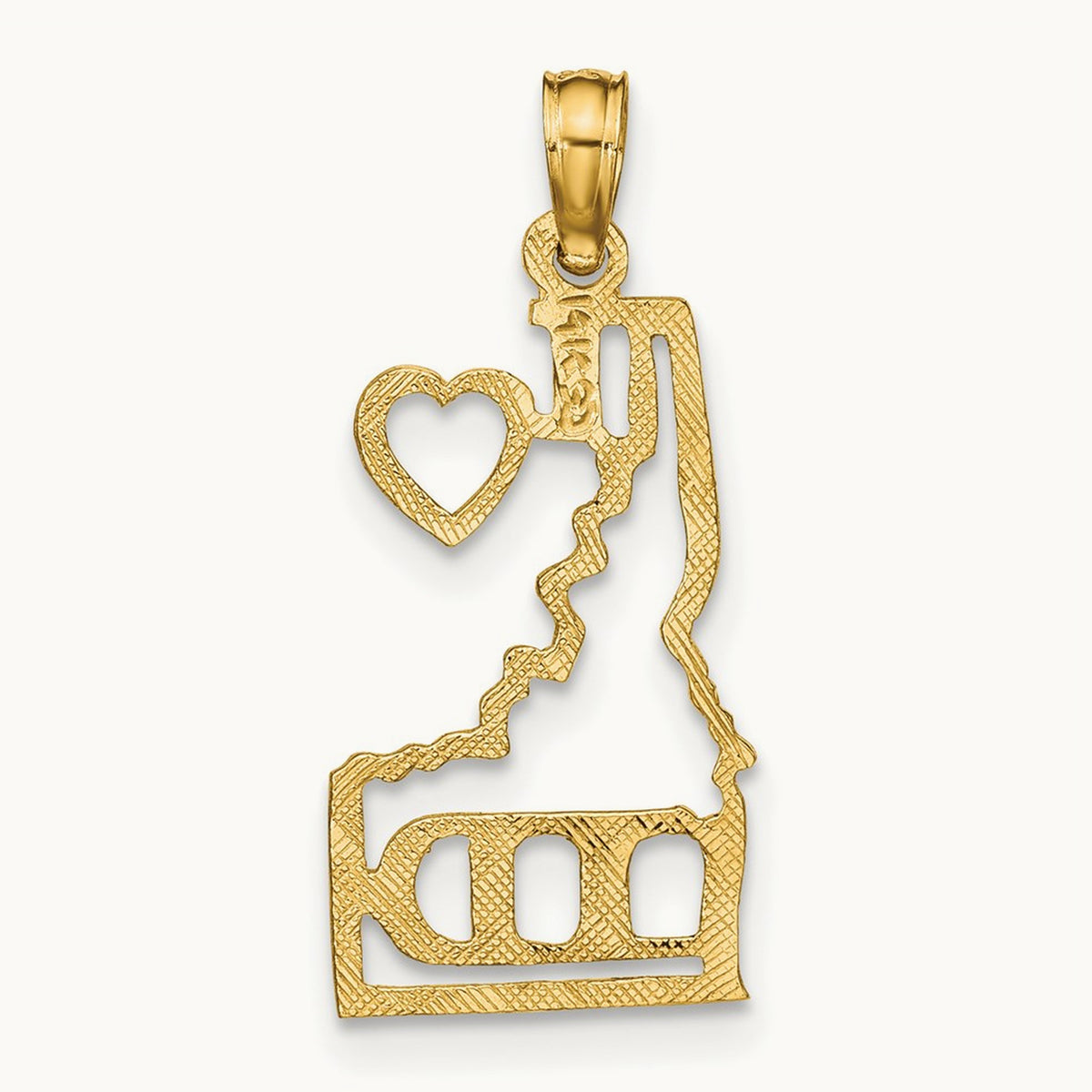 Solid Idaho State Pendant, 14K