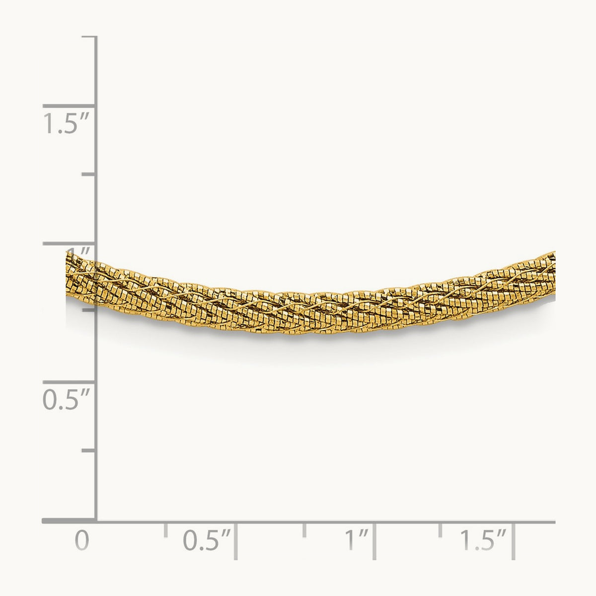 Polished and D/C Round Woven Wire 17in Necklace, 14K