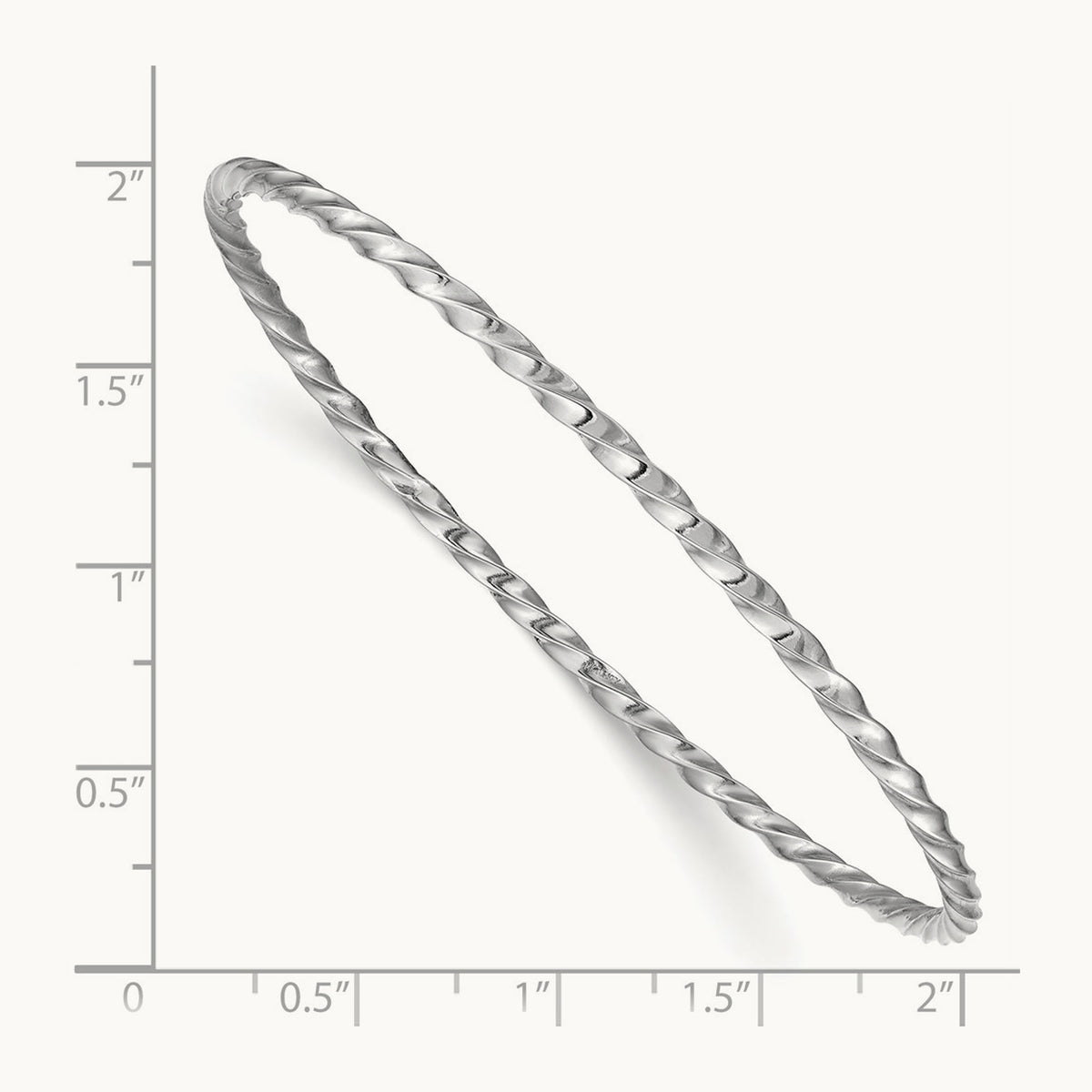 Twisted Slip-on Bangle — 14K White Gold