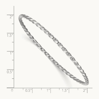 Twisted Slip-on Bangle — 14K White Gold