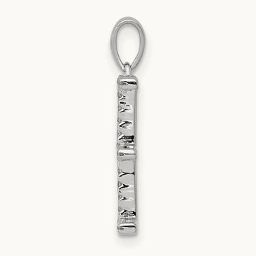 Diamond Letter E Initial Pendant, 14K White Gold