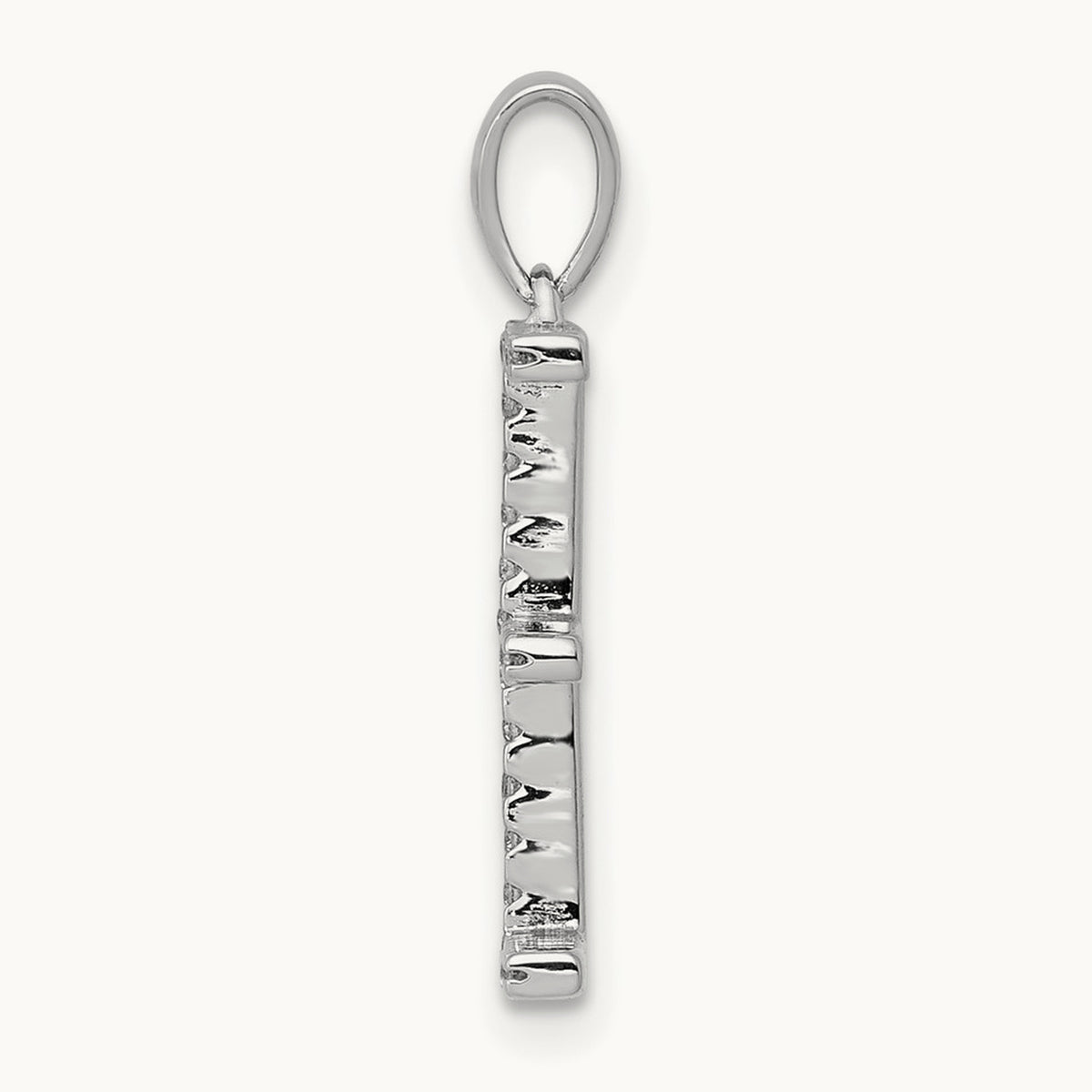 Diamond Letter E Initial Pendant, 14K White Gold