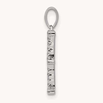 Diamond Letter E Initial Pendant, 14K White Gold