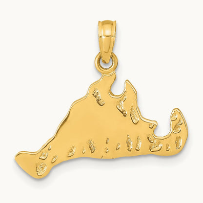 Martha's Vineyard Island Pendant, 14K