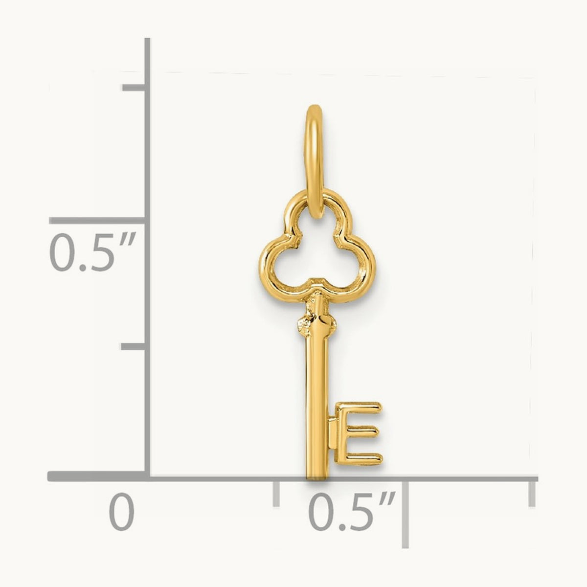 Key Initial Charm — 14K Yellow Gold, E