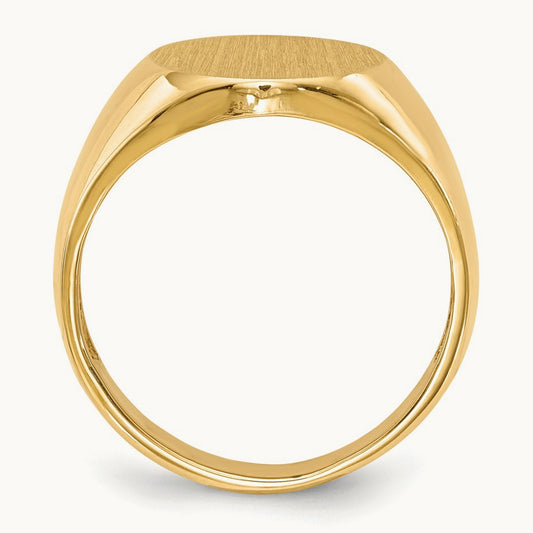 x 15.0mm Open Back Mens Signet Ring, 13.5mm, 14K