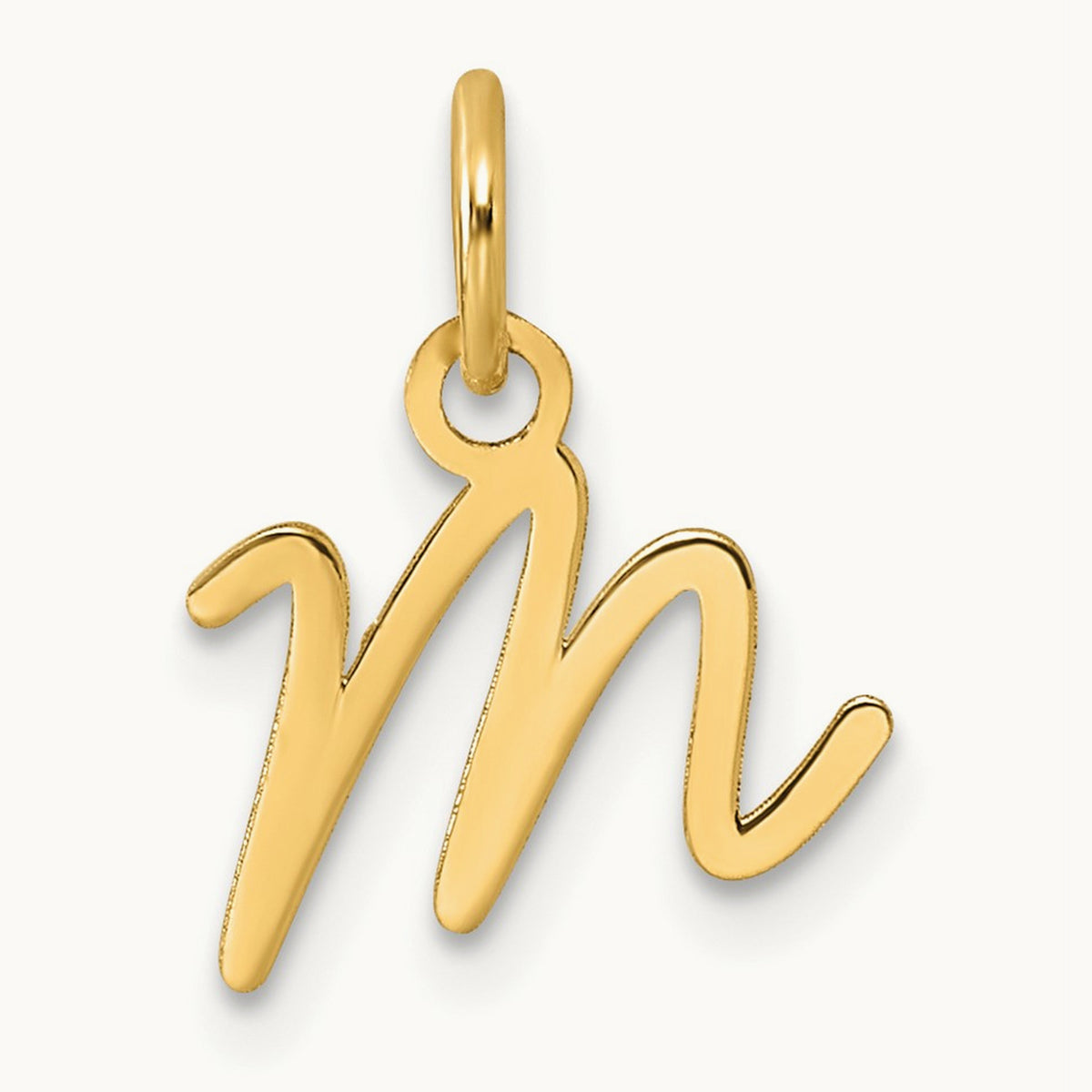 Uppercase Initial Charm — 14K Yellow Gold, M