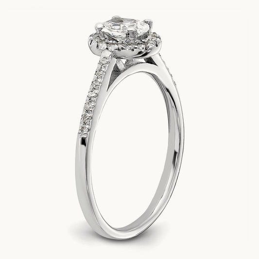 Oval Halo Engagement Ring, 0.75 ct tw Lab-Grown Diamond