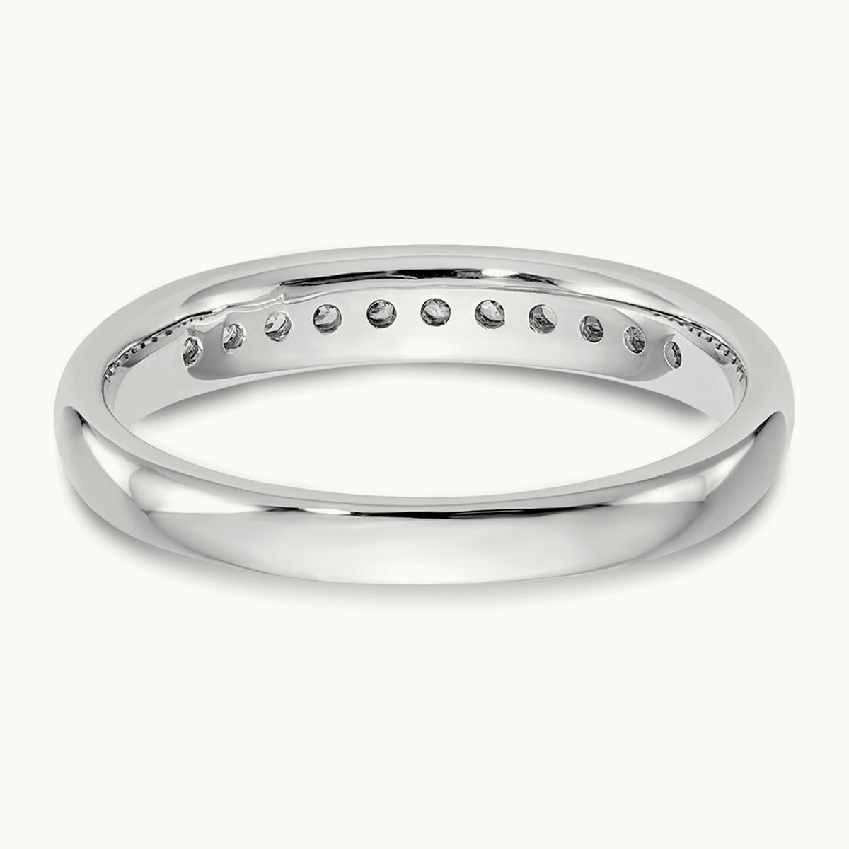 11-Stone Diamond Channel Band, 14K White Gold