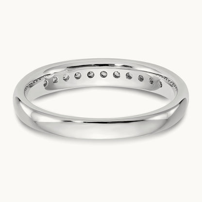 11-Stone Diamond Channel Band, 14K White Gold