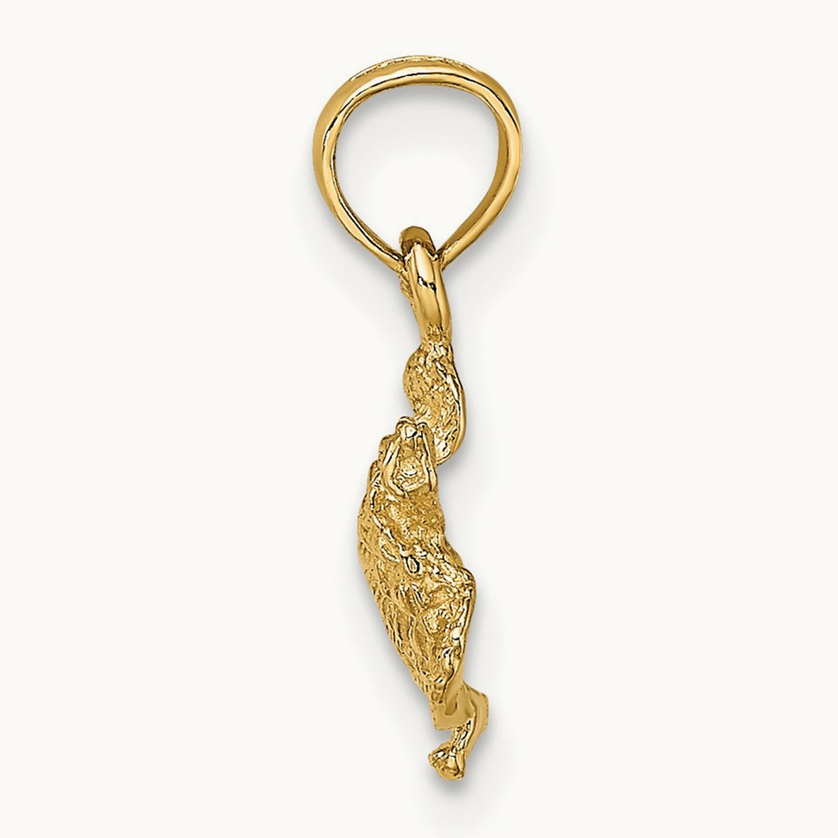 Textured Sea Turtle Charm — 14K Yellow Gold