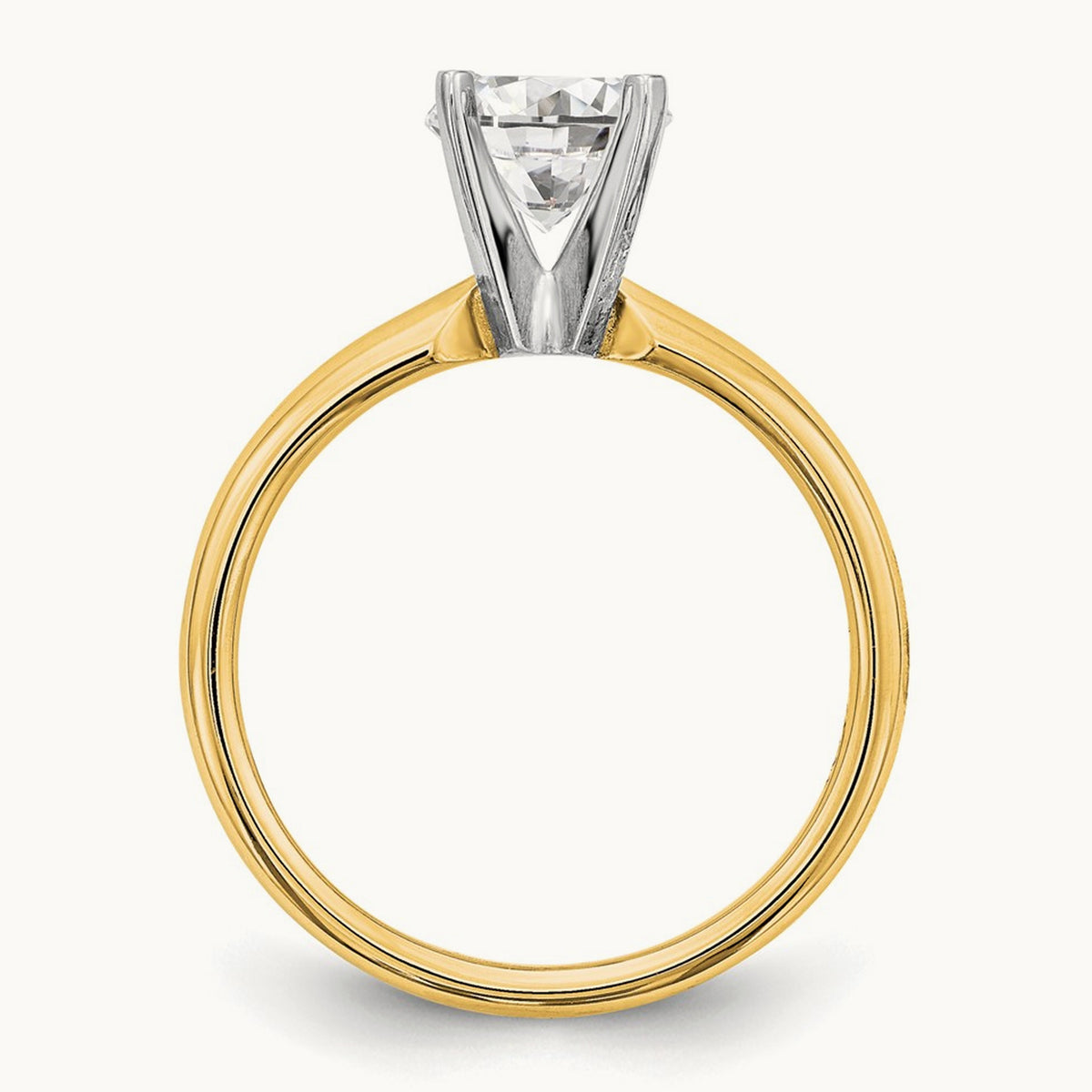 1.5ct. Medium-Weight 4-Prong Solitaire Mounting, 14K Two-tone