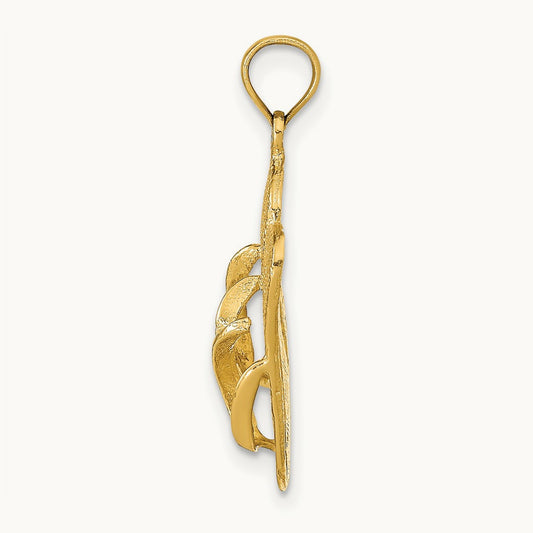 3D KEY WEST Reversible Flip Flops Pendant, 14K