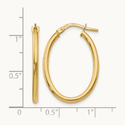 Polished Oval Hinged Hoop Earrings — Leslie's — 10K Yellow Gold, 17mm