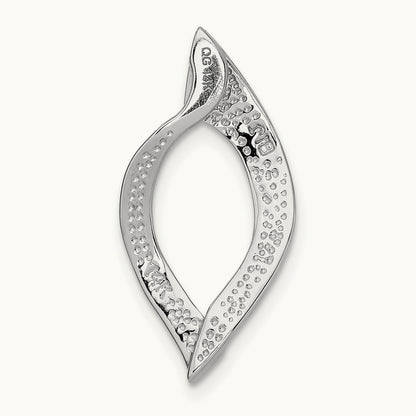 Fits up to Regular, 10mm Fancy Reversible Omega Slide, 8mm, 14K White Gold